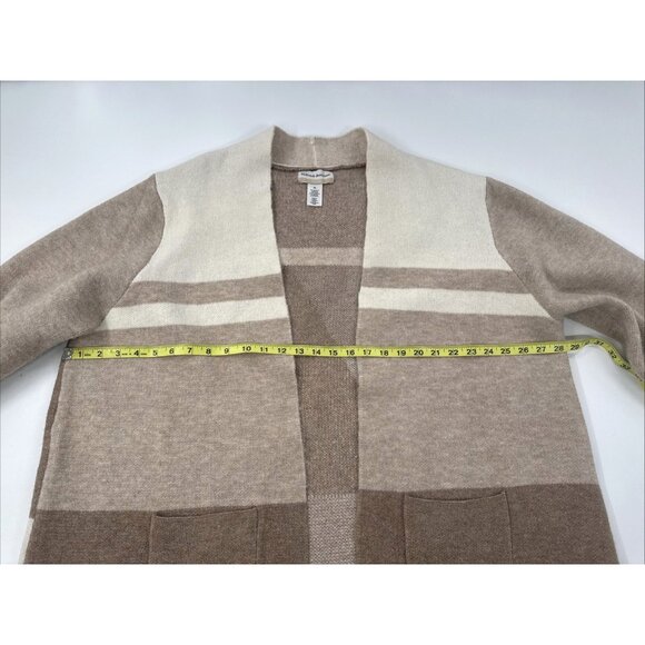 Alfred Dunner Cardigan Sweater Womens 2X Soft Tan Open Front Pockets Boho Chic - Picture 7 of 9